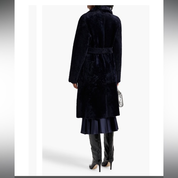 Theory lamb leather shearling fur trench coat new NWT - Picture 4 of 12